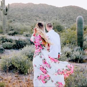 Floral wrap maxi dress